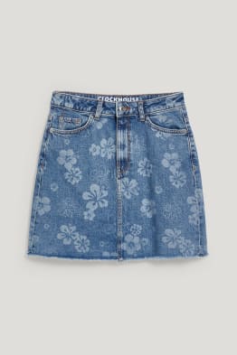 CLOCKHOUSE - džínová sukně - s květinovým vzorem
