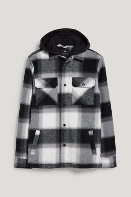CLOCKHOUSE - sobrecamisa con capucha - look 2 en 1 - de cuadros