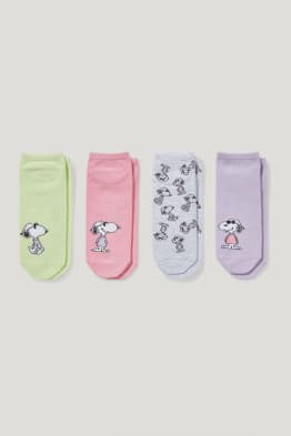 Multipack 4er - Sneakersocken mit Motiv - Snoopy