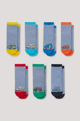 Set van 7 paar - auto - sokken met motief