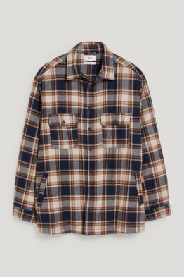 Giacca di jeans - a quadretti