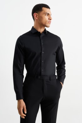 Business shirt - body fit - kent collar - organic cotton - LYCRA®