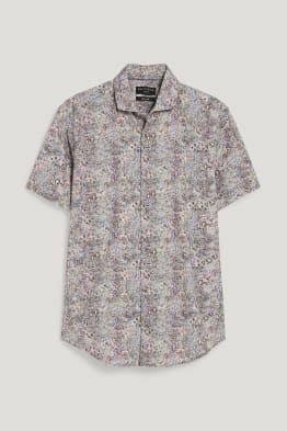 Shirt - slim fit - cutaway collar - pima cotton