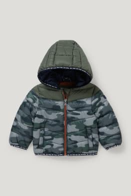 Baby-Steppjacke mit Kapuze - recycelt - gemustert