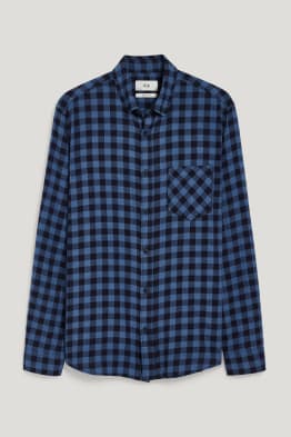 Overhemd - regular fit - button down - geruit