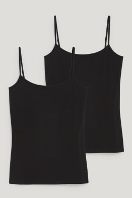 Mode Tops Basic topjes Modern Women by Tchibo Basic topje wit-zwart gestreept patroon 