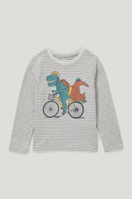 Dinosaurios - camiseta de manga larga - de rayas