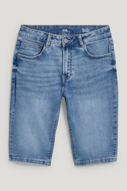 Denim bermuda shorts - mid-rise waist - LYCRA®