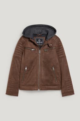 Cazadora biker con capucha - antelina