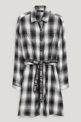 Vestido fit & flare - de cuadros