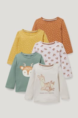 Pack de 5 - camisetas de manga larga para bebé