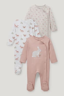 Confezione da 3 - pigiama per neonate - cotone biologico