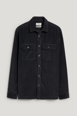 Camicia di velluto a coste - regular fit - collo all'italiana