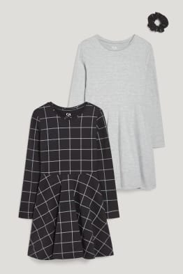 Conjunt - 2 vestits i lligacues scrunchie - 3 peces