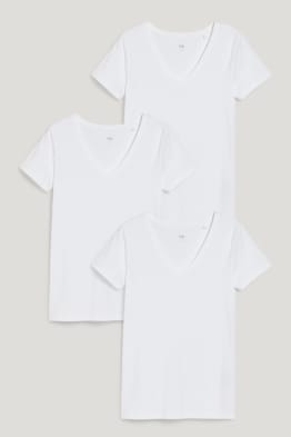 Multipack 3er - Basic-T-Shirt - Bio-Baumwolle