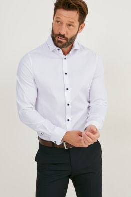 Business shirt - body fit - cutaway collar - flex - organic cotton