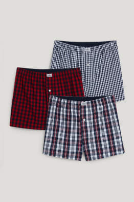 Confezione da 3 - boxer - di stoffa intessuta - cotone biologico
