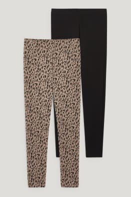 Confezione da 2 - leggings - cotone biologico - LYCRA®