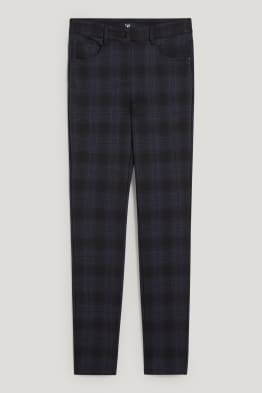 Cloth trousers - high waist - skinny fit - recycled - check
