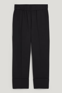 Pantalon en toile - high waist - coupe droite