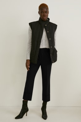Pantalon en toile - high waist - coupe droite