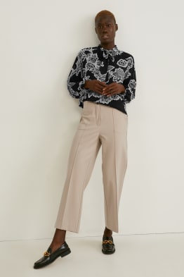 Pantalon en toile - high waist - regular fit
