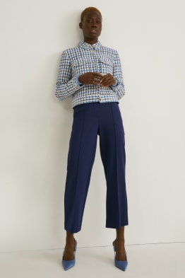 Plátěné kalhoty - high waist - regular fit