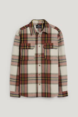CLOCKHOUSE - camicia di flanella - relaxed fit - collo all'italiana - quadretti