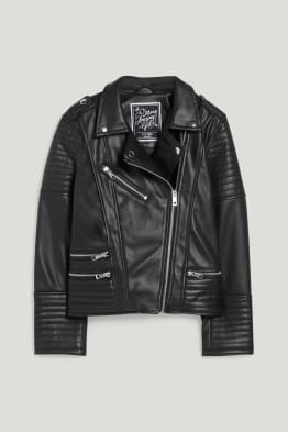 Giacca stile motociclista - similpelle