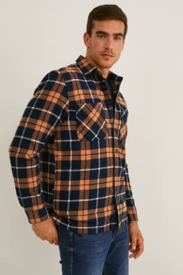 Camicia - regular fit - collo all'italiana - a quadretti