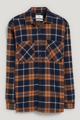 Camicia - regular fit - collo all'italiana - a quadretti