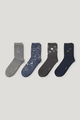 Set van 4 paar - sokken met motief - zonnestelsel