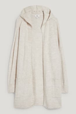 Strickjacke mit Kapuze