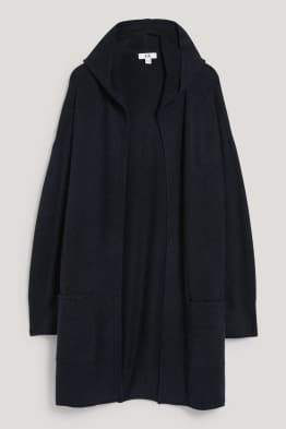 Gebreid vest met capuchon