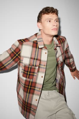 CLOCKHOUSE - camicia di flanella - relaxed fit - collo all'italiana - quadretti