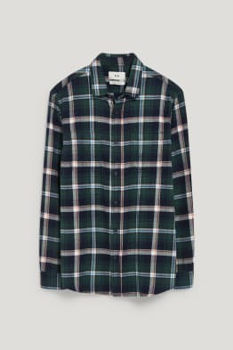 Flannel shirt - regular fit - Kent collar - check