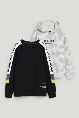 Wide Fit - set van 2 - sweatshirt en hoodie