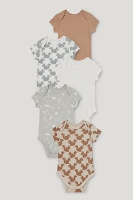 Multipack of 5 - baby bodysuit - organic cotton