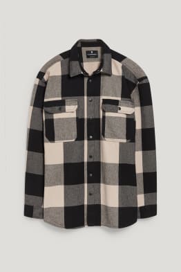 CLOCKHOUSE - jachetă tip cămașă din flanel - relaxed fit - guler Kent - în carouri
