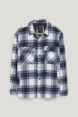 CLOCKHOUSE - veste-chemise en flanelle - coupe relax - col kent - à carreaux