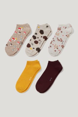 Pack de 5 - calcetines tobilleros con motivo - bosque