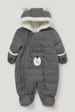 Combinaison de ski pour bébé avec capuche - matière recyclée
