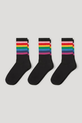 Lot de 3 - chaussettes - à rayures