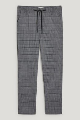 Plátěné kalhoty - tapered fit - kostkované