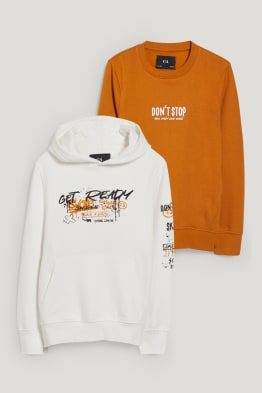 Lot de 2 - sweat à capuche et sweat