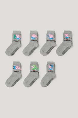 Multipack 7 ks - Prasátko Peppa - ponožky s motivem