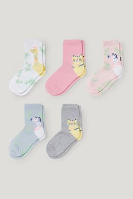 Multipack of 5 - safari - socks with motif