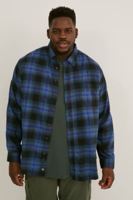 Chemise - coupe droite - col button-down - à carreaux