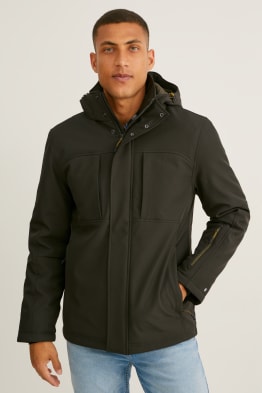 Giacca soft shell con cappuccio