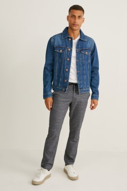 Plátěné kalhoty - tapered fit - kostkované